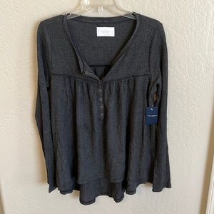 Gray Lucky Brand Waffle Knit Long-sleeve Shirt